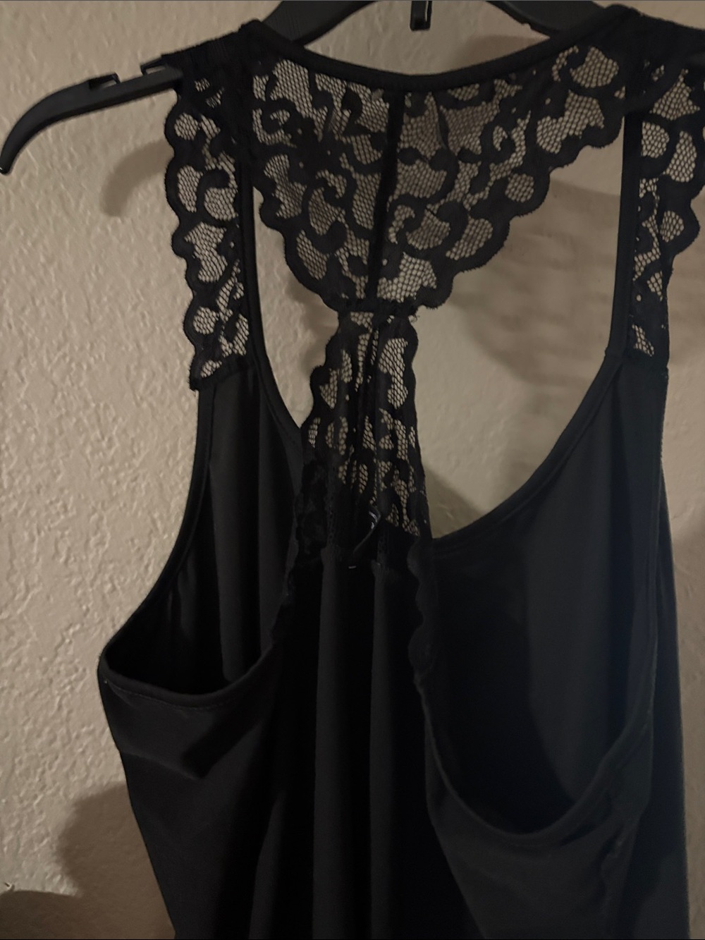 SHEIN Black Lace-Back Sleep Tank